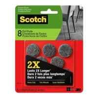 Scotch Felt Pads SP870 Heavy Duty 2.5cm Round, Pack of 8